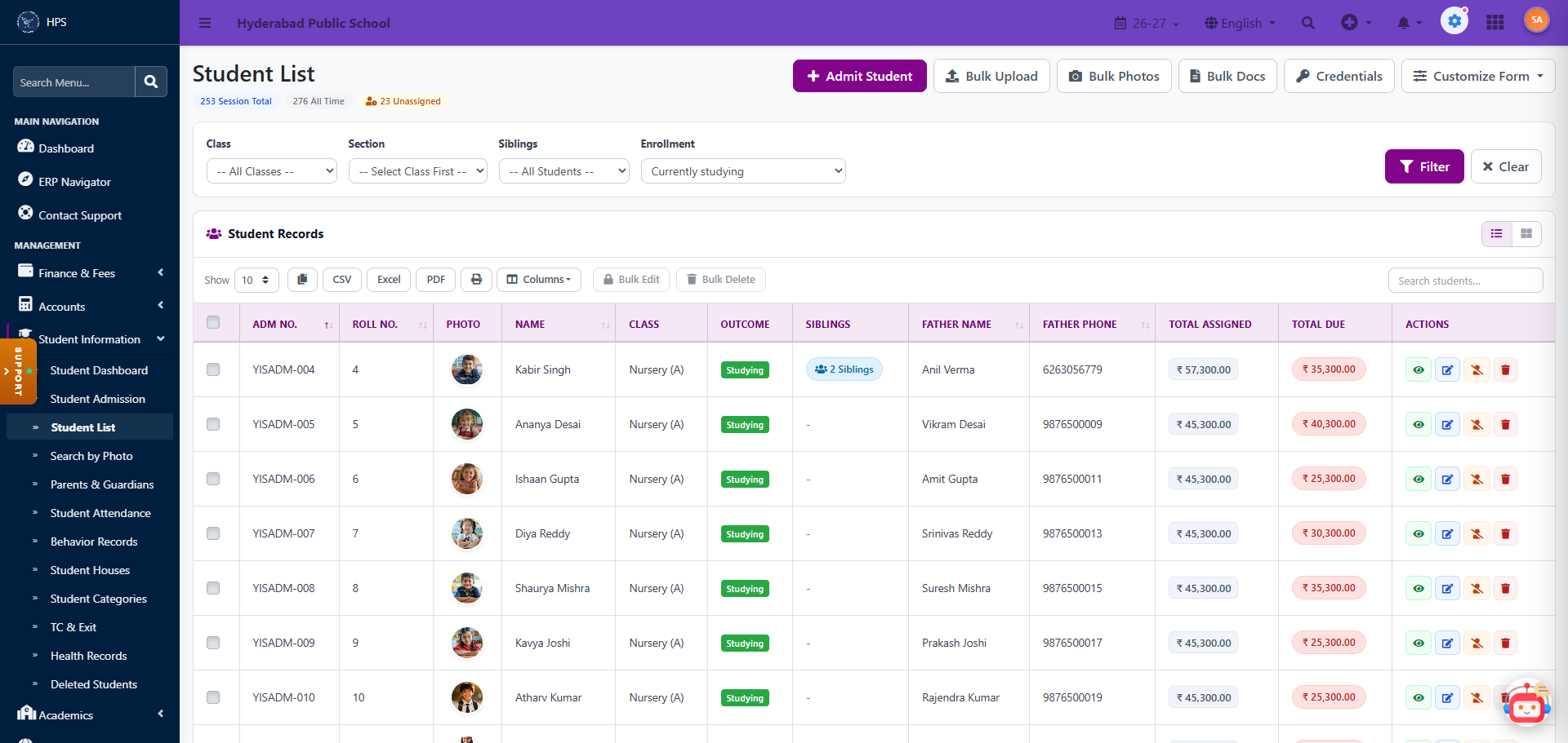 Honest School ERP Software